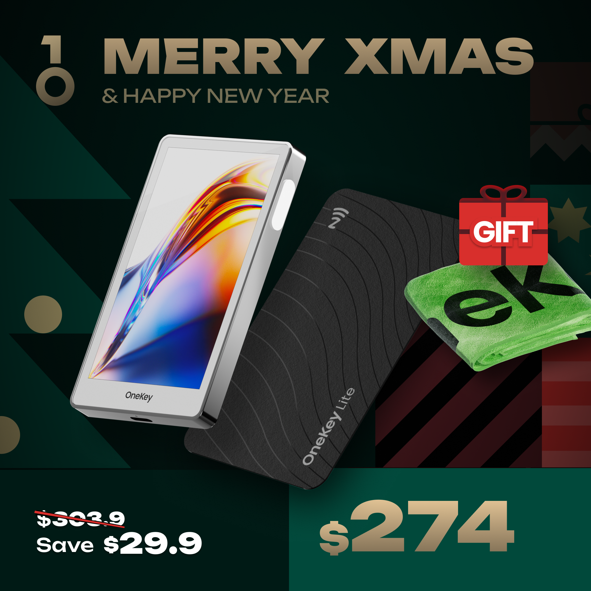 Christmas Sales - OneKey Crypto Hardware Wallet Packages, Use Code: XMAS-2024