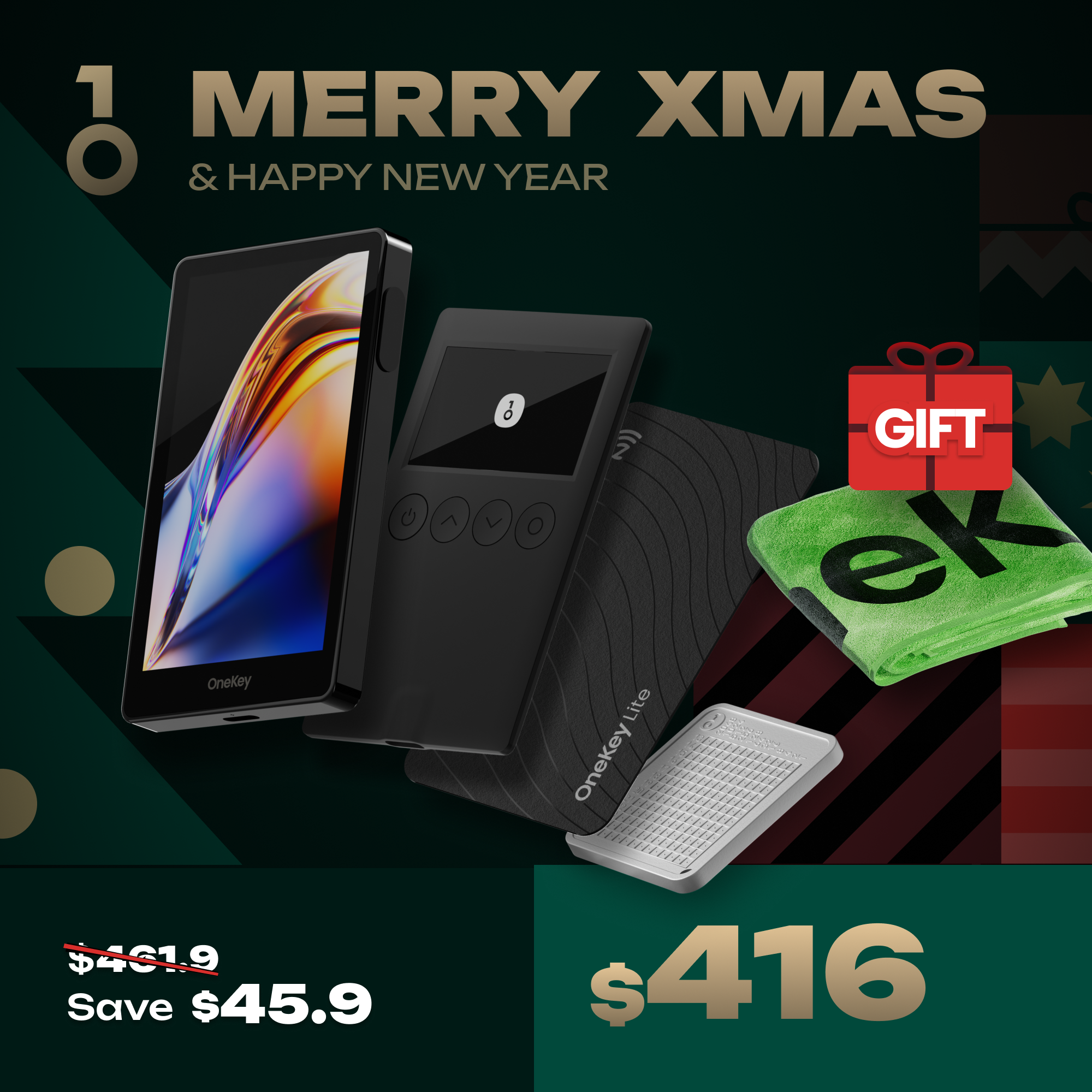 Christmas Sales - OneKey Crypto Hardware Wallet Packages, Use Code: XMAS-2024