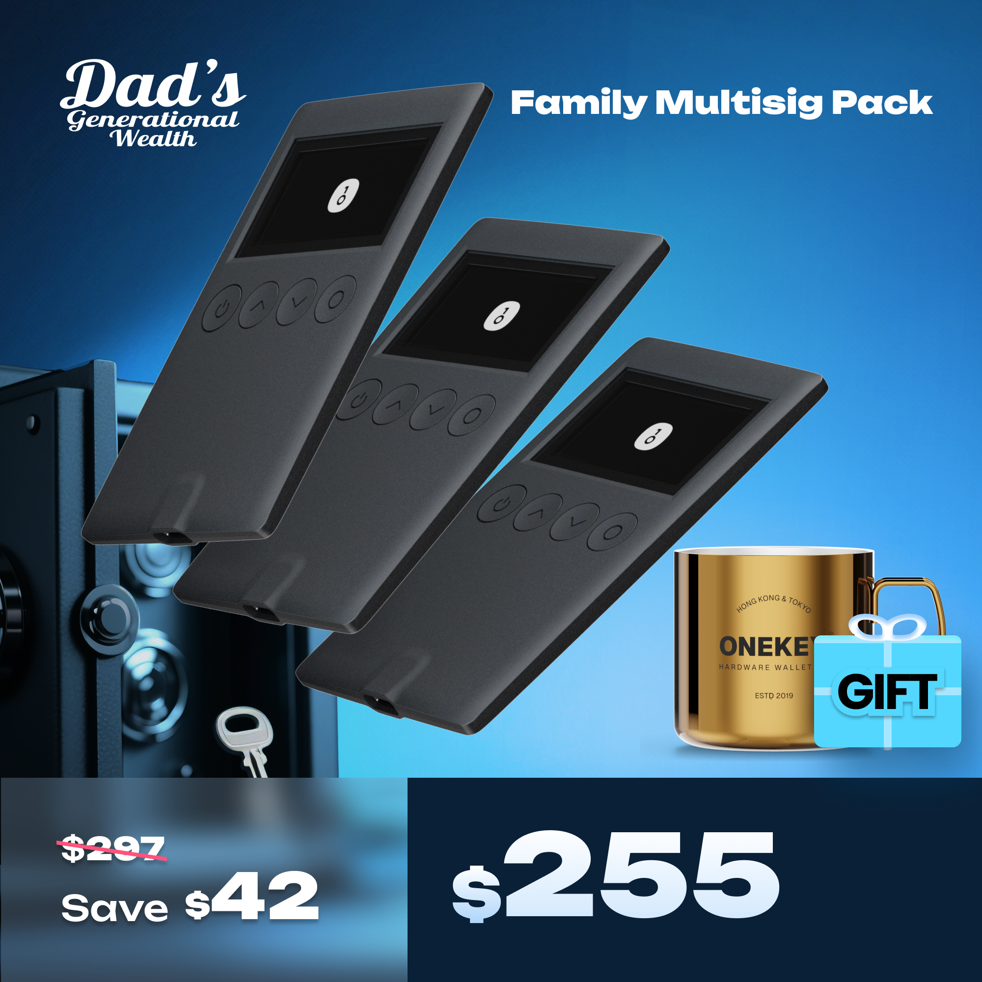 Family Multisig Pack: OneKey Classic 1S x 3, plus free gifts [code 888]