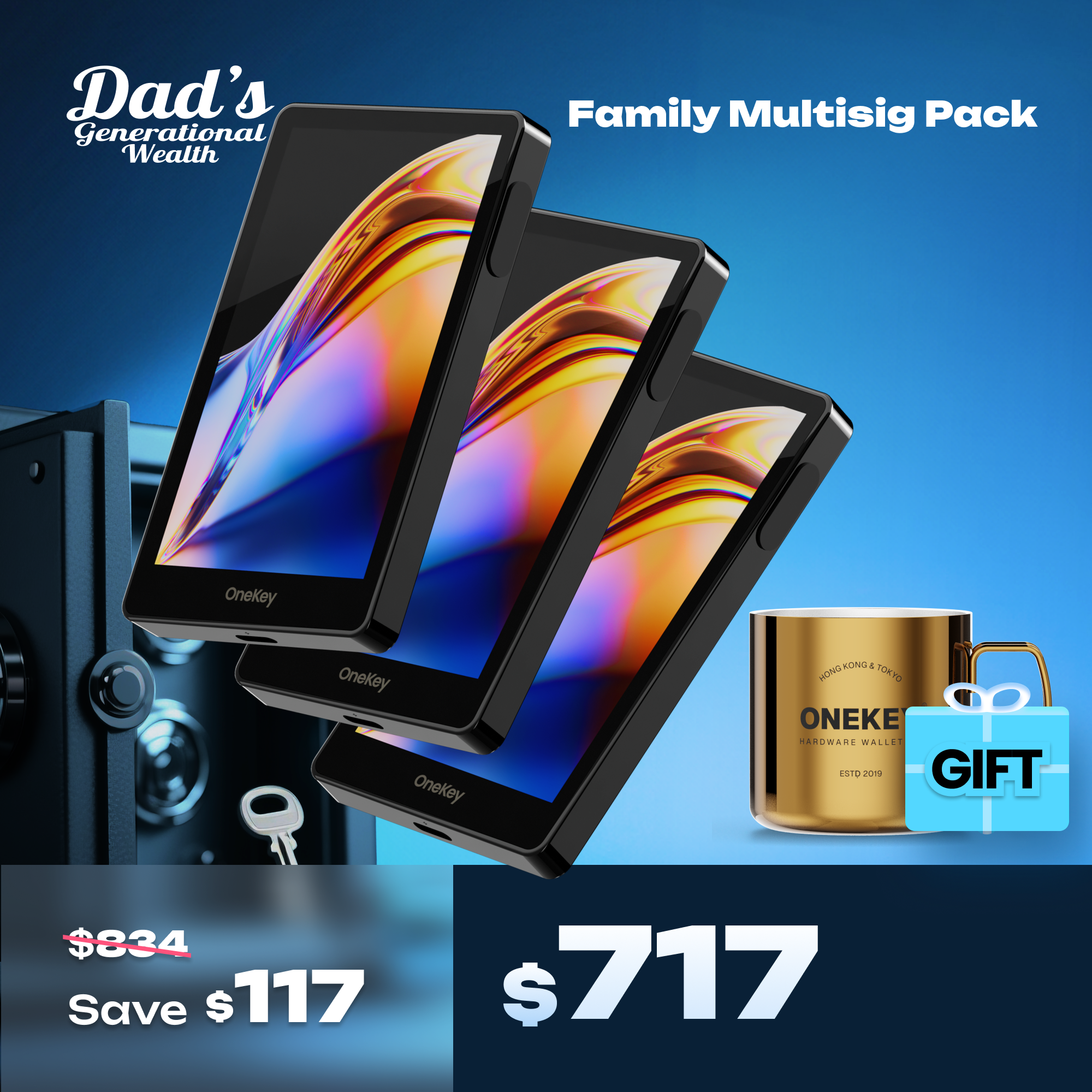 Family Multisig Pack: OneKey Pro x 3, plus free gifts [code 888]