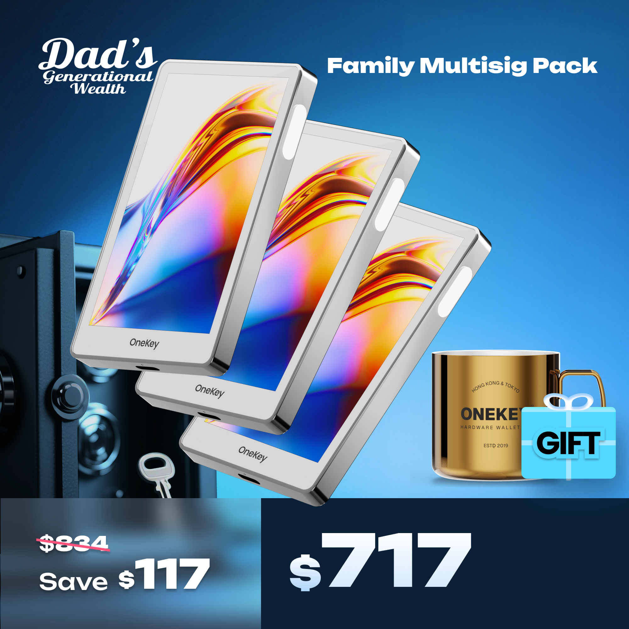 Family Multisig Pack: OneKey Pro x 3, plus free gifts [code 888]