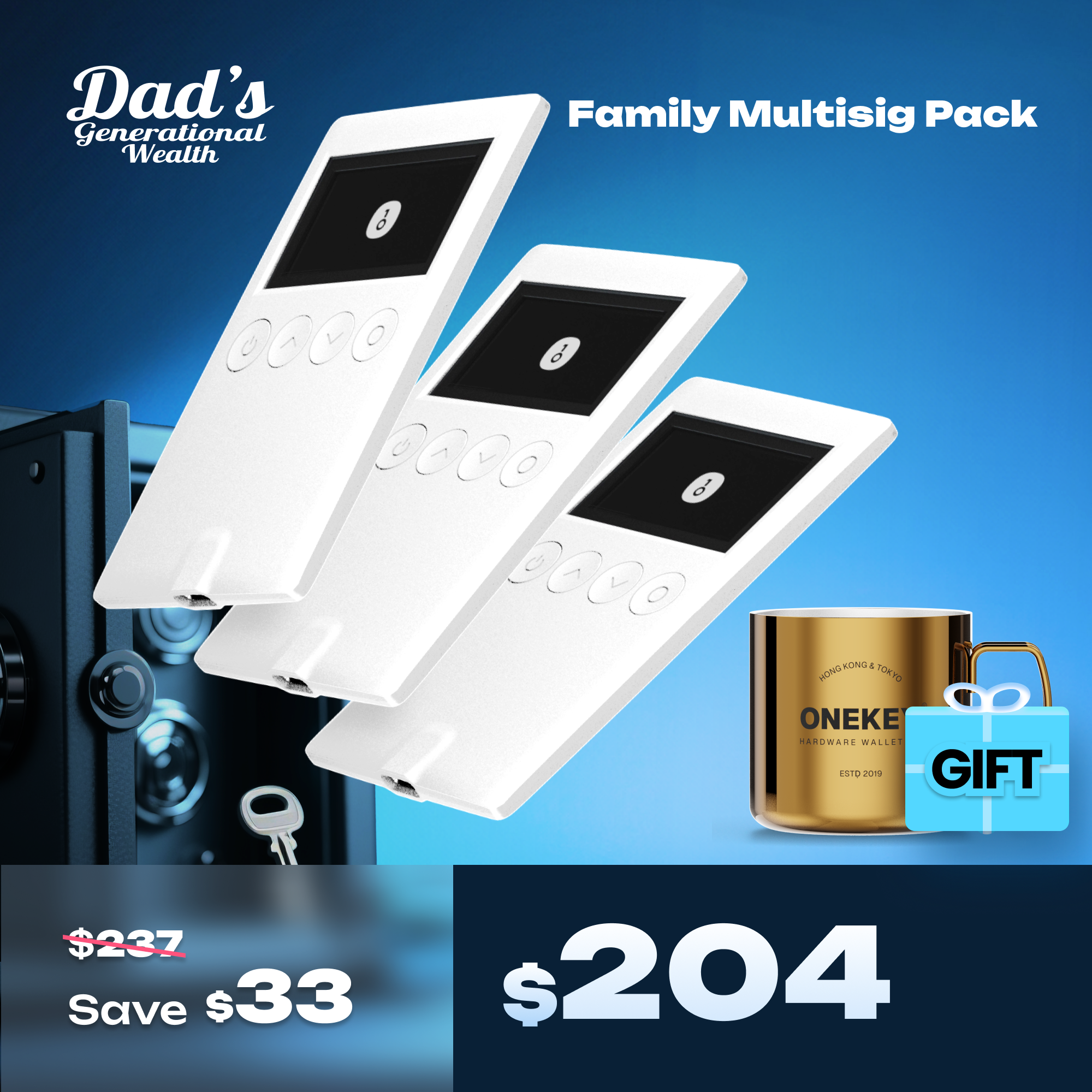 Family Multisig Pack: OneKey Classic 1S Pure x 3, plus free gifts [code 888]