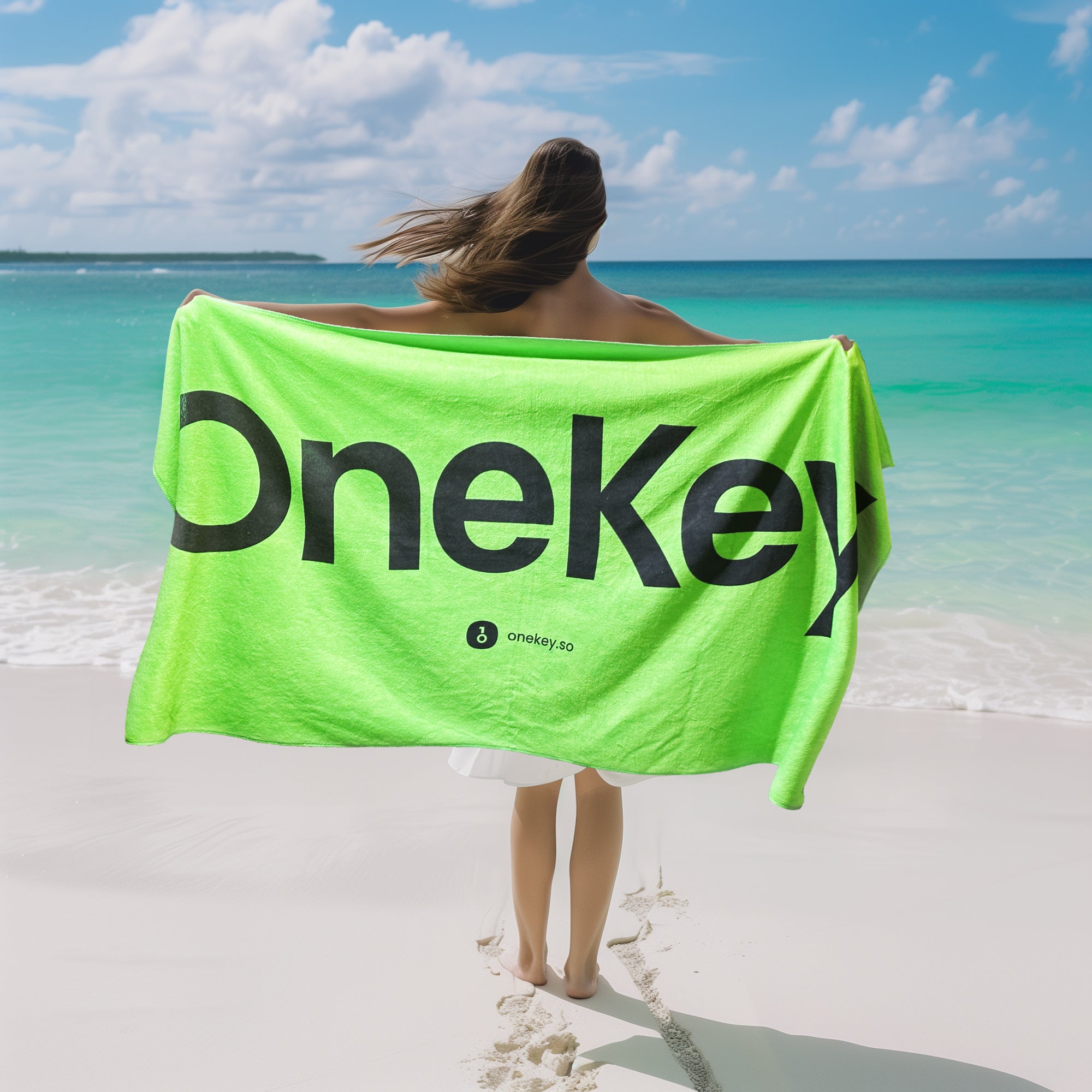 Toalla de playa OneKey Classic Verde